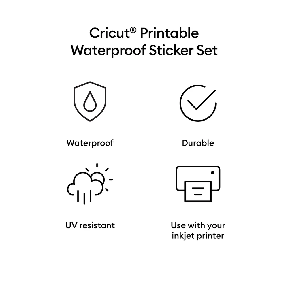 Cricut XTR Ssticker Imprimible Blanco 8.5" x 11" (6)