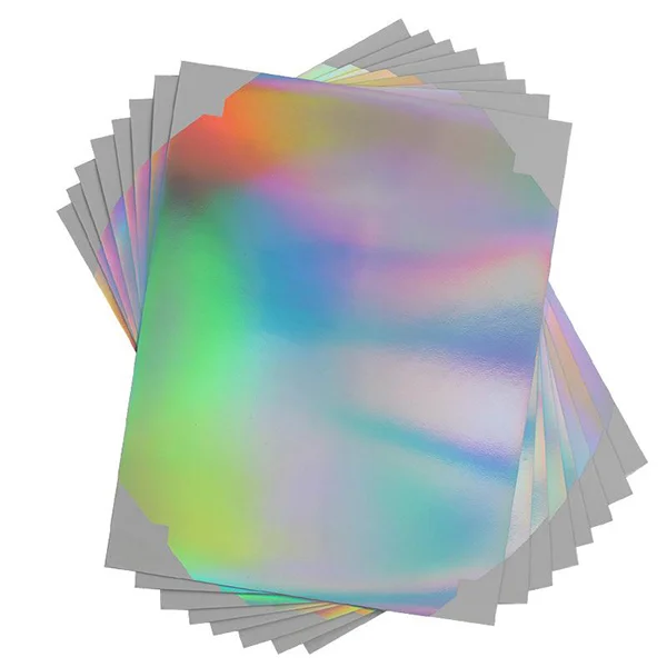 Silh. Papel Adh. Imprimible Holográfico 8 x Carta